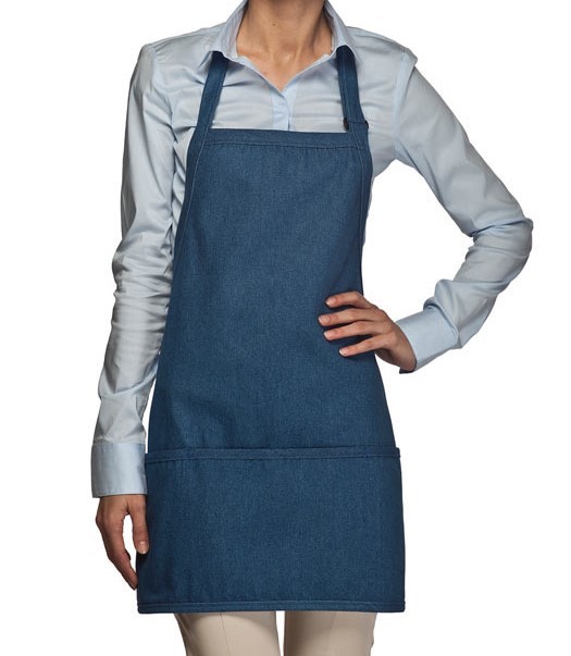 Mid Length Bib Aprons in Denim And Canvas 